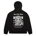 Black oversized streetwear hoodie with panda eating noodles graphic and “Leave Me Alone – I’d rather be eating noodles than making small talk” back print, unisex casual sweatshirt