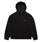 Black unisex streetwear hoodie front view with minimalist chest logo and “See The Good” message
