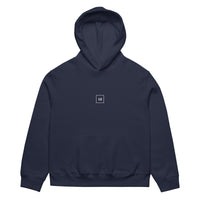 Navy blue unisex hoodie front view, minimalist streetwear hoodie for everyday wear