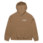Vintage brown streetwear oversize hoodie featuring “Valentine Gone Bad” distressed graphic design on front