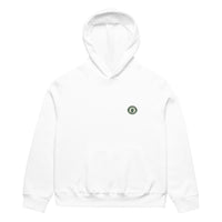 unisex streetwear hoodie front view with minimalist chest logo
