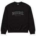streetwear sweatshirt front view with NOIRÉ estd 2025 logo print

