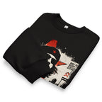 black graphic sweatshirt folded urban resistance design detail streetwear apparel