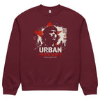 burgundy oversized graphic sweatshirt urban resistance front view urban fashion piece