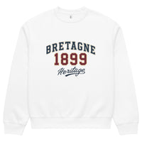  unisex sweatshirt front view with “Bretagne 1899 Heritage” vintage typography graphic
