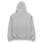 Heather gray oversized Nöiré hoodie, back product view, minimalist streetwear fashion
