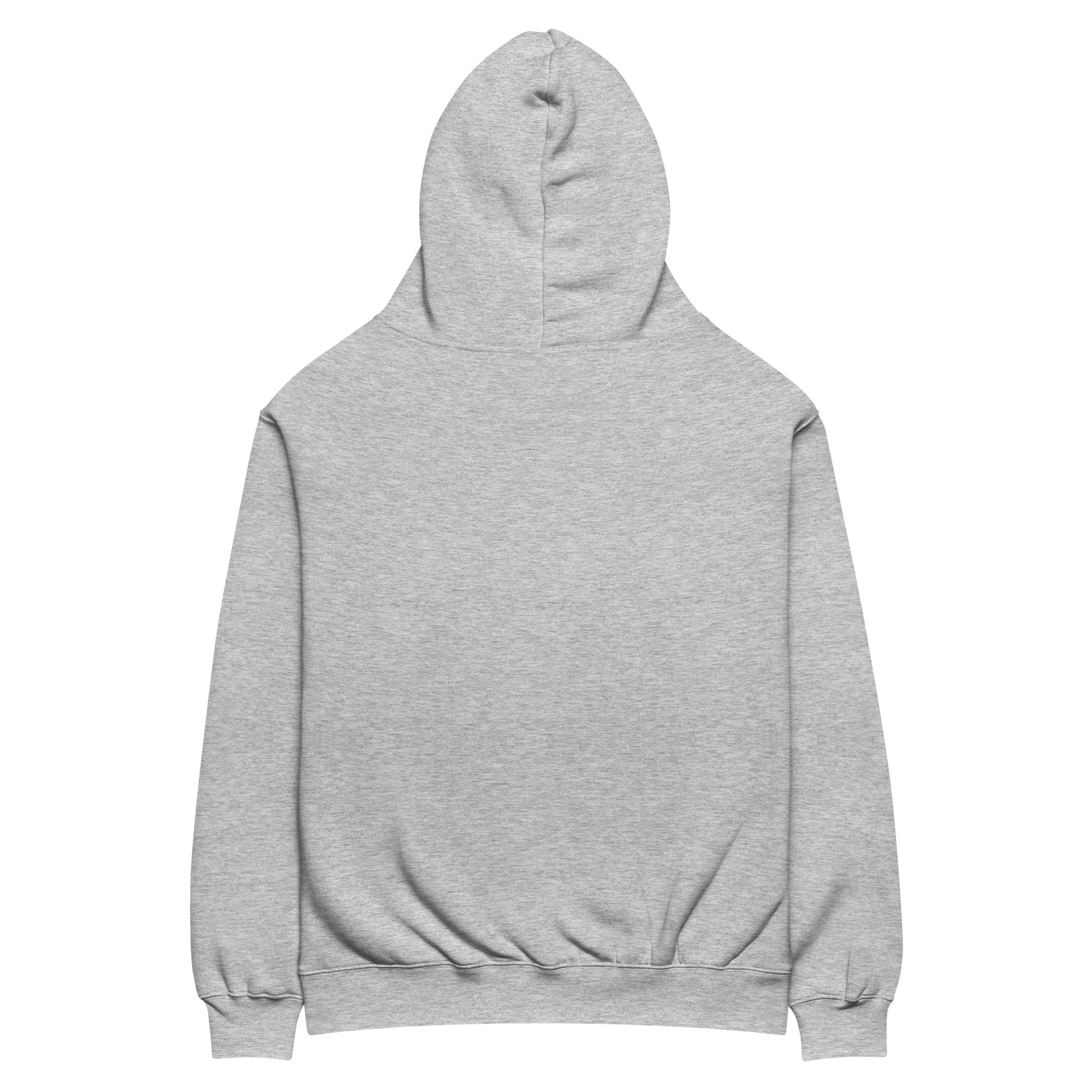 Heather gray oversized Nöiré hoodie, back product view, minimalist streetwear fashion