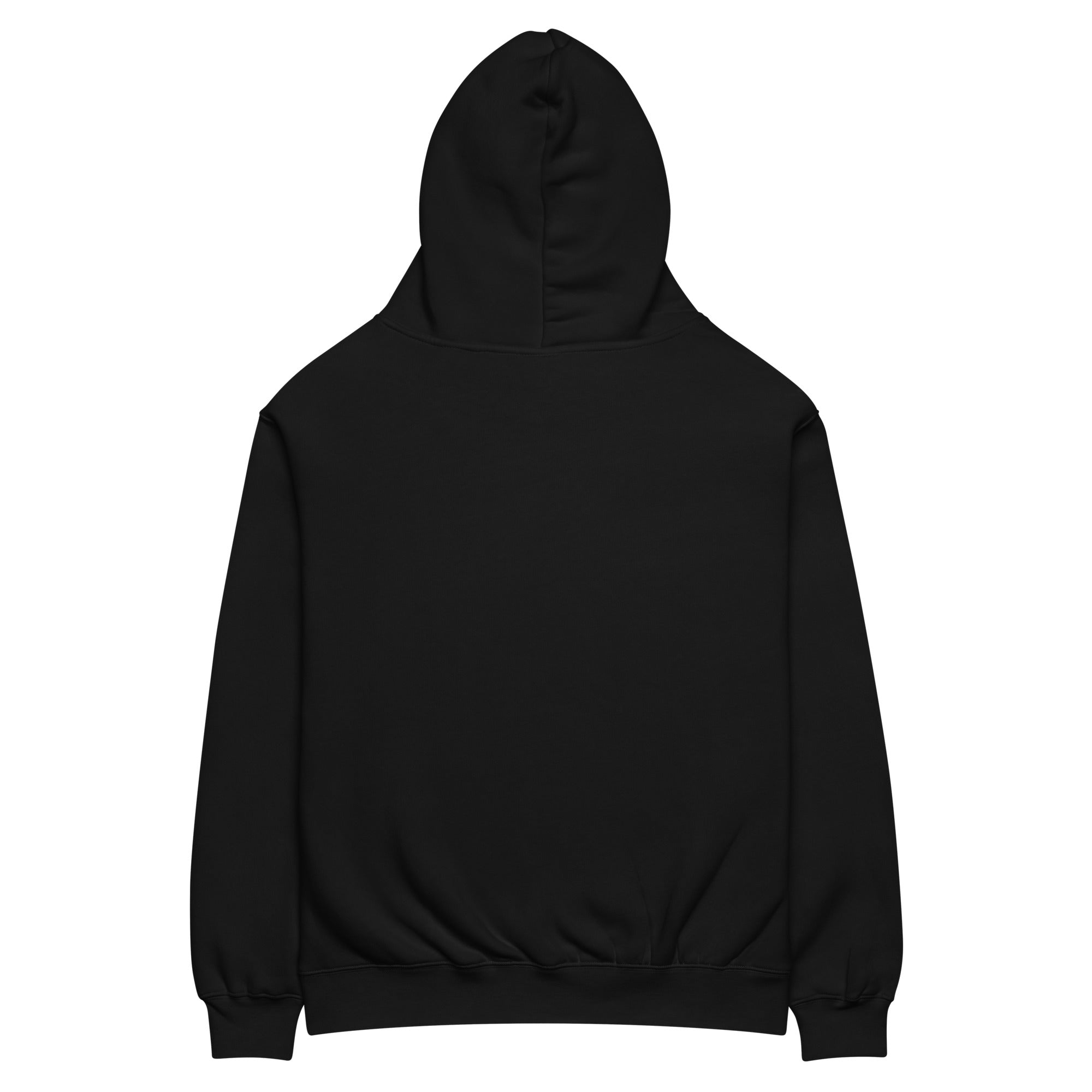 Black oversized Nöiré hoodie, back product view, minimalist streetwear fashion
