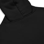 Black Nöiré hoodie, close-up hood and fabric detail, graphic streetwear