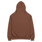 Chestnut oversized Nöiré hoodie, back product view, minimalist streetwear fashion