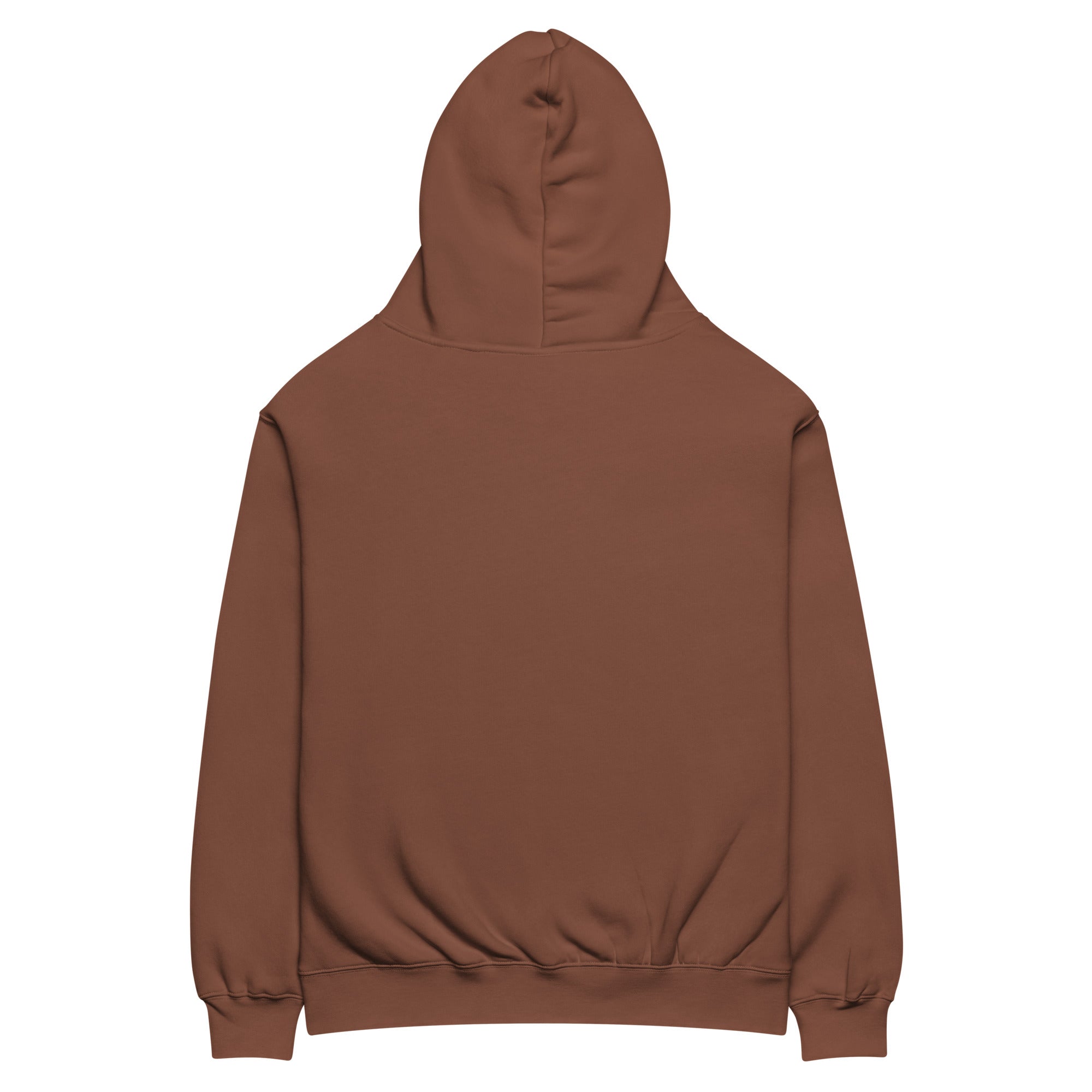 Chestnut oversized Nöiré hoodie, back product view, minimalist streetwear fashion