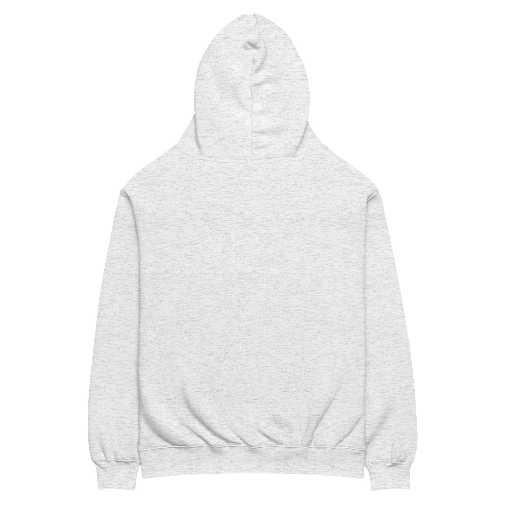 White Heather oversized Nöiré hoodie, back product view, minimalist streetwear fashion
