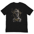 flat lay black oversized graphic streetwear t shirt david statue dont pray for me design urban streetwear clothing