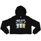 oversized black cropped graphic hoodie front view kawaii anime streetwear fashion