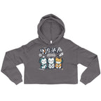 oversized gray cropped graphic hoodie front view kawaii anime streetwear fashion