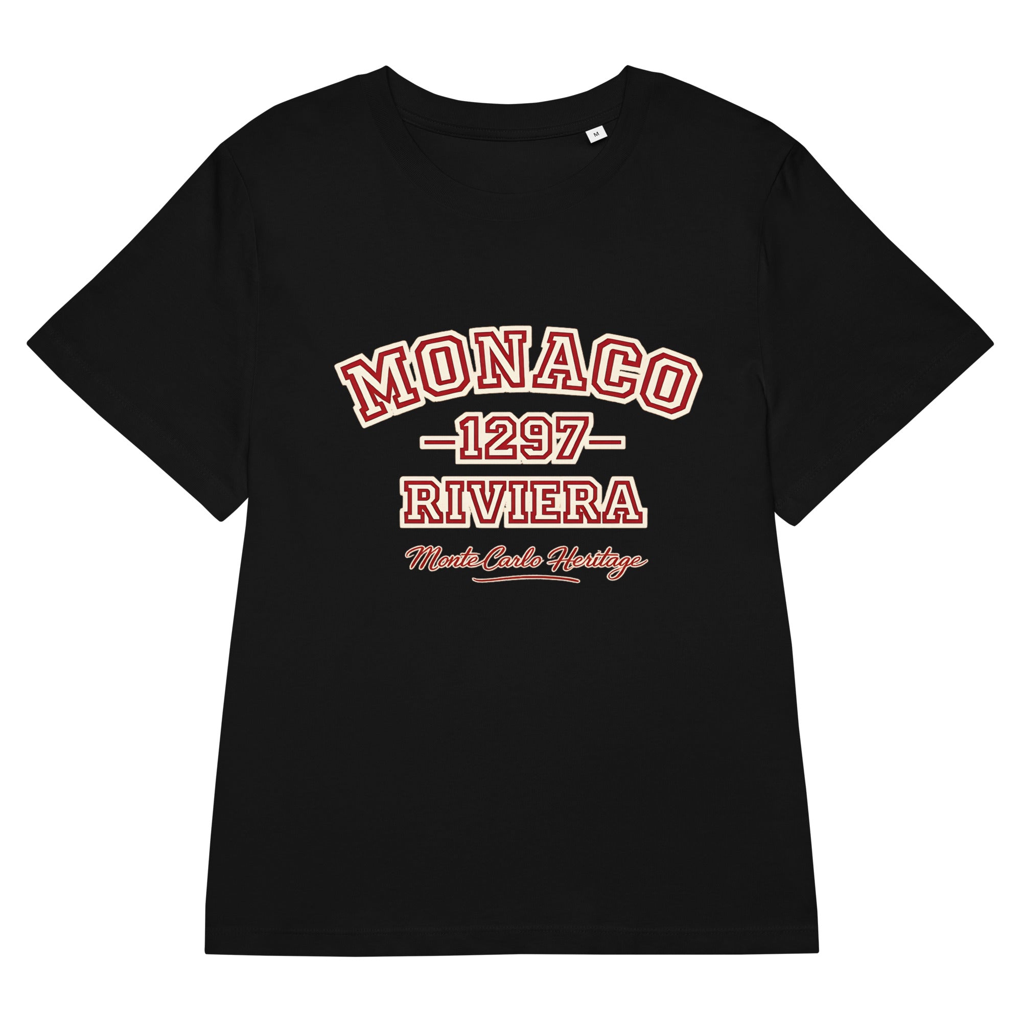 product front view black relaxed fit graphic t shirt monaco monte carlo heritage urban streetwear outfit