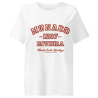 product front studio view white oversized graphic t shirt monaco heritage typography graphic streetwear